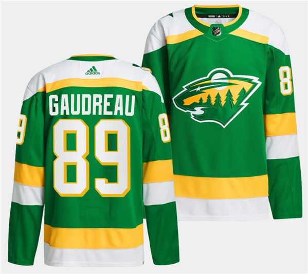 Men%27s Minnesota Wild #89 Frederick Gaudreau Green 2023-24 Stitched Jersey Dzhi
